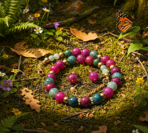 Stunning Natural Berry Tourmaline, Olive Quartz, and Gold Hematite, One-of-a-Kind, Beaded Necklace Set-handcrafted by Artistry Jewelry
