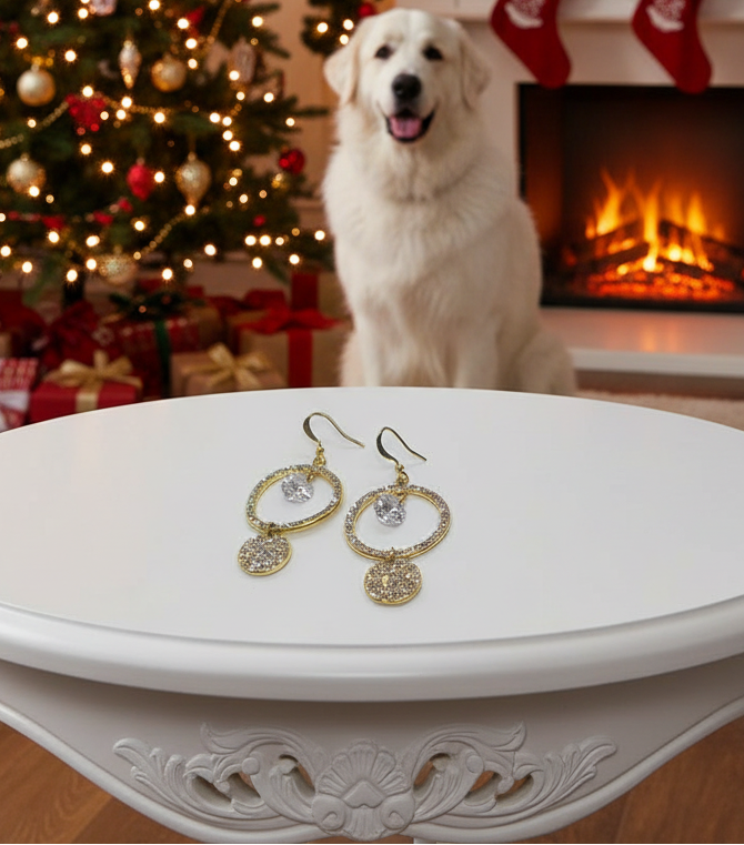 Dazzling Circular Rhinestone Earrings