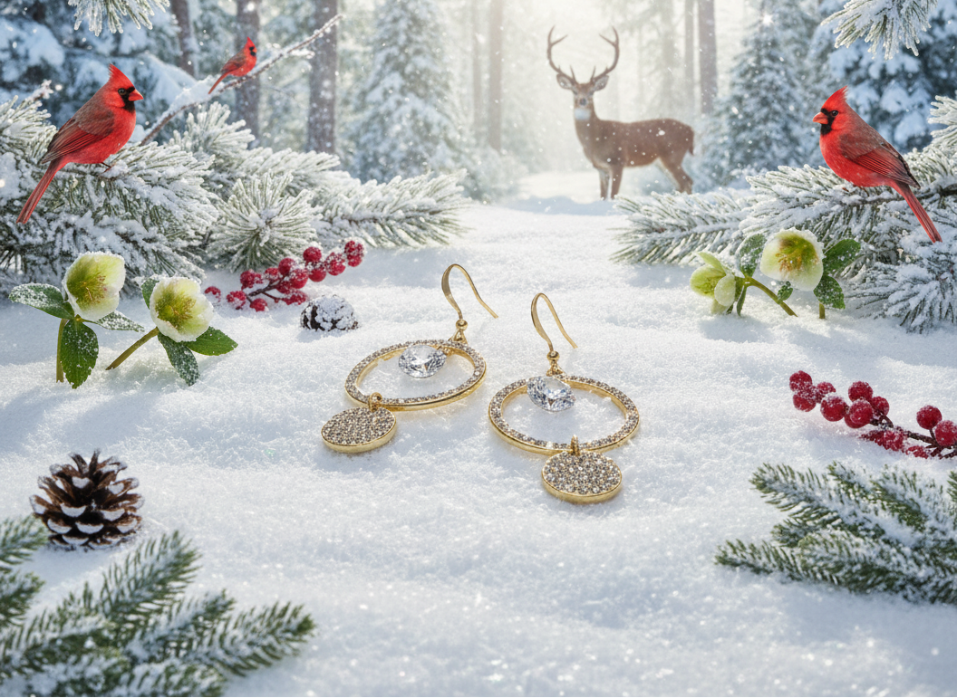 Dazzling Circular Rhinestone Earrings