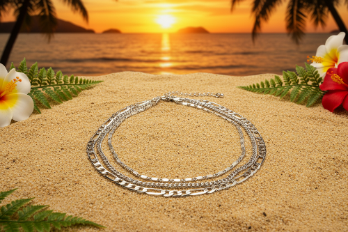 Flattering Triple Chain Choker Necklace