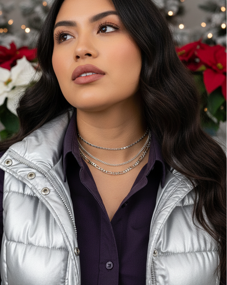 Flattering Triple Chain Necklace