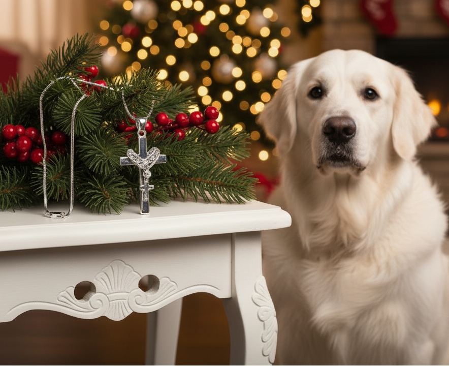 Stunning Heart and Cross Pendant Necklace