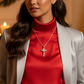 Stunning Heart and Cross Pendant Necklace