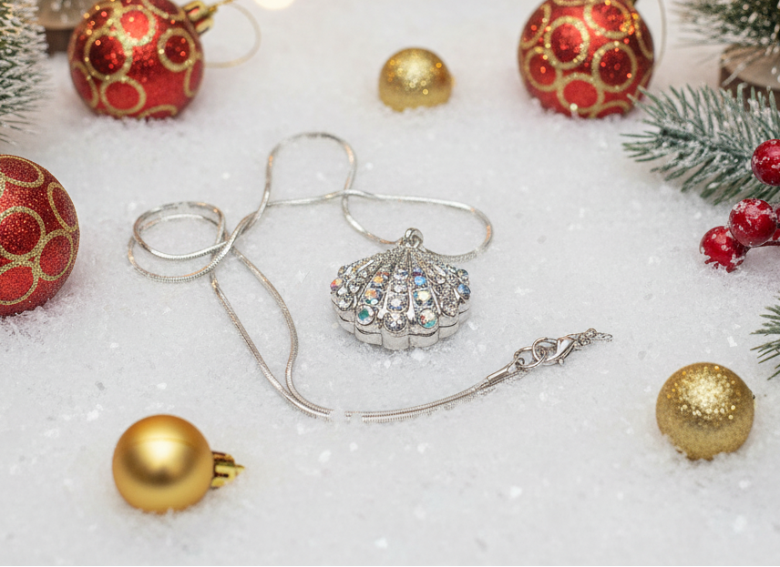 Beautiful Rhinestone Shell Necklace