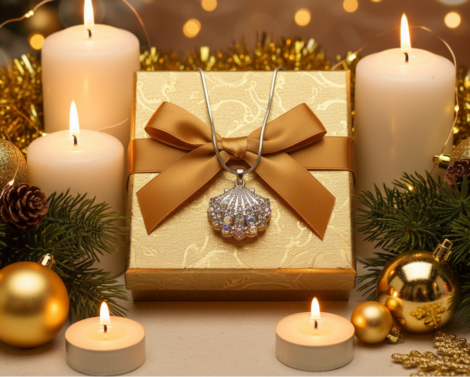 Beautiful Rhinestone Shell Necklace