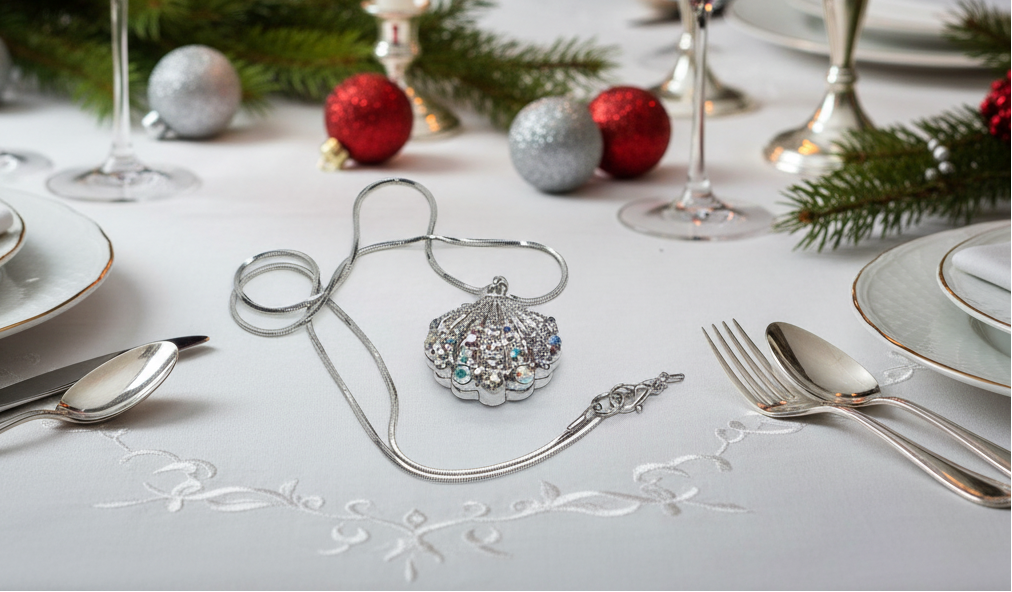 Beautiful Rhinestone Shell Necklace