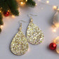 Glittering Teardrop Leather Earrings
