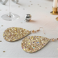 Glittering Teardrop Leather Earrings