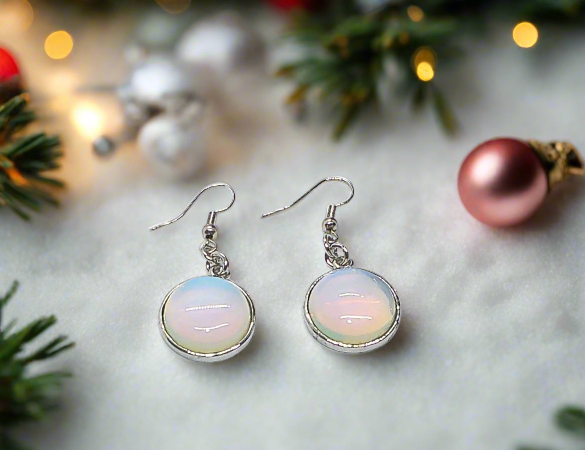 Sea Opal Natural Stone Dangle Earring