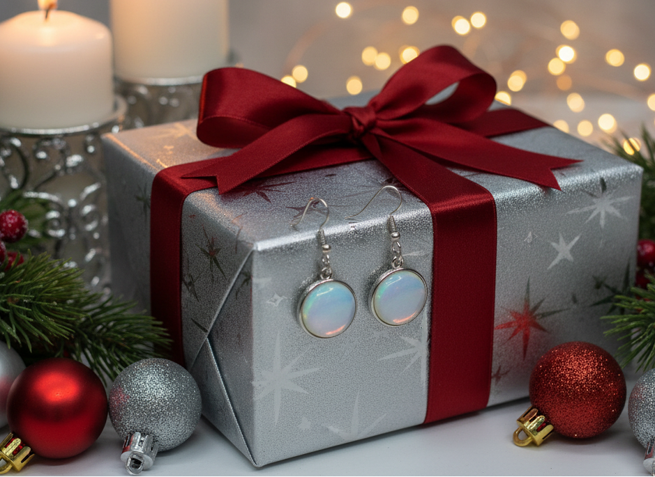 Sea Opal Natural Stone Dangle Earring