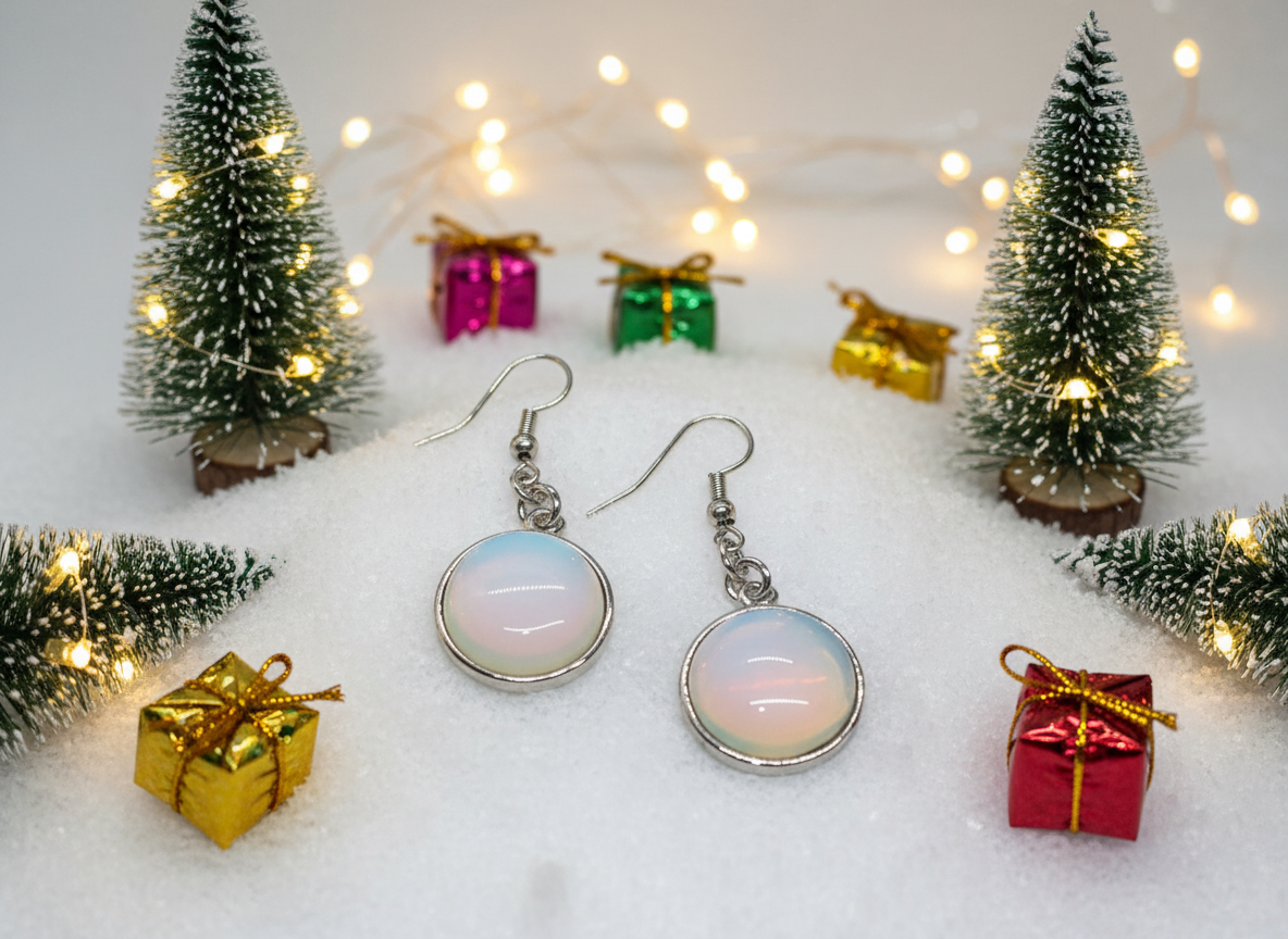 Sea Opal Natural Stone Dangle Earring