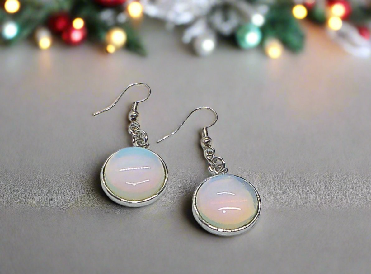 Sea Opal Natural Stone Dangle Earring