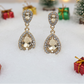 Lovely Champagne Teardrop Rhinestone Earrings