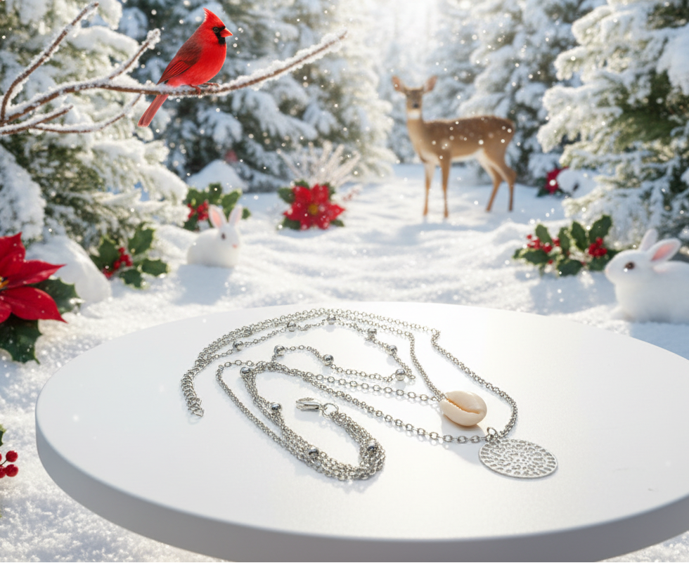 Stunning Silver Shell Multilayer Necklace