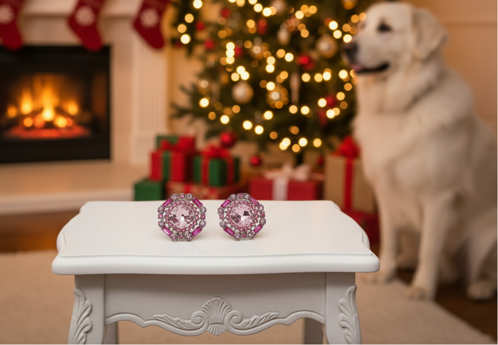 Lovely Marquise Pink Stud Earrings