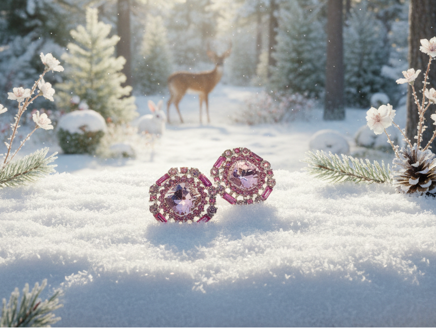 Lovely Marquise Pink Stud Earrings