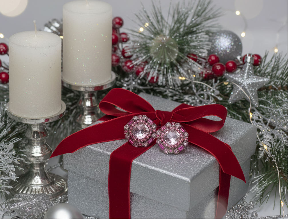 Lovely Marquise Pink Stud Earrings