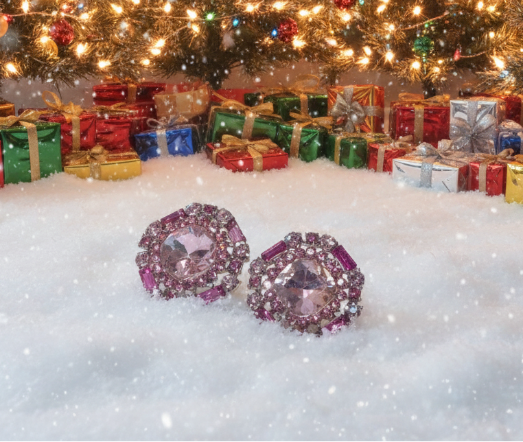 Lovely Marquise Pink Stud Earrings