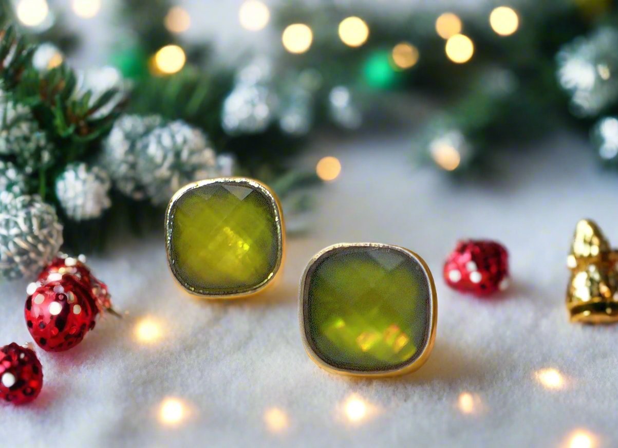 Gorgeous Green Stud Earrings