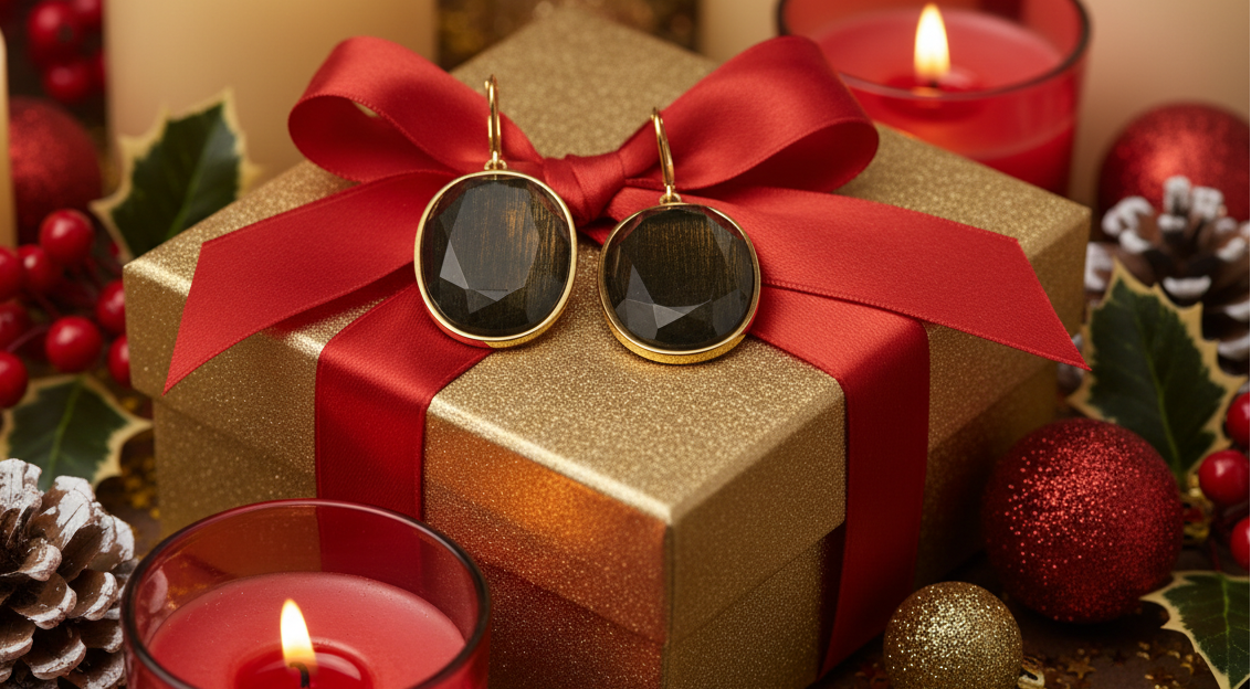 Faceted Oval Stone Earrings