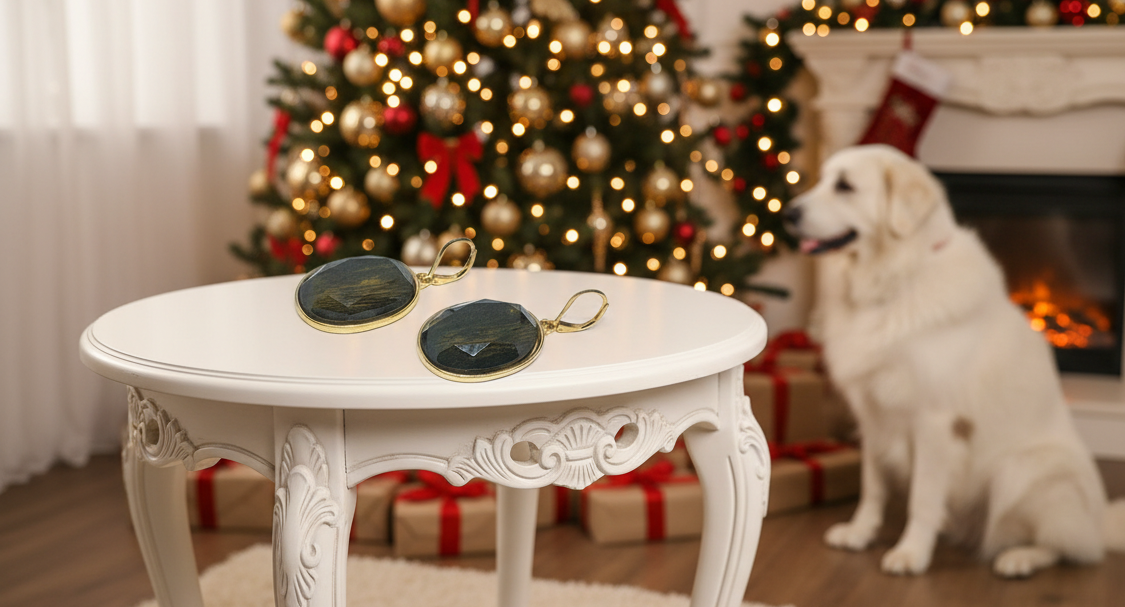 Faceted Oval Stone Earrings