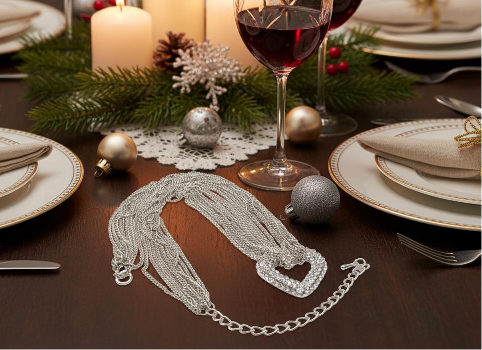 Multi Chain PAVE Heart Necklace