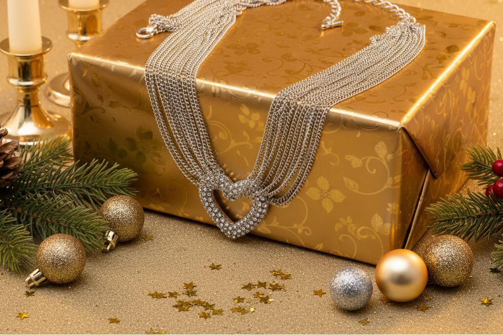 Multi Chain PAVE Heart Necklace