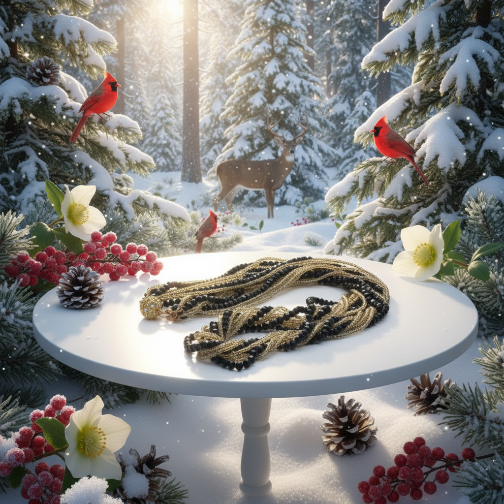 Beautiful Multi Strand Beaded Twist Necklace