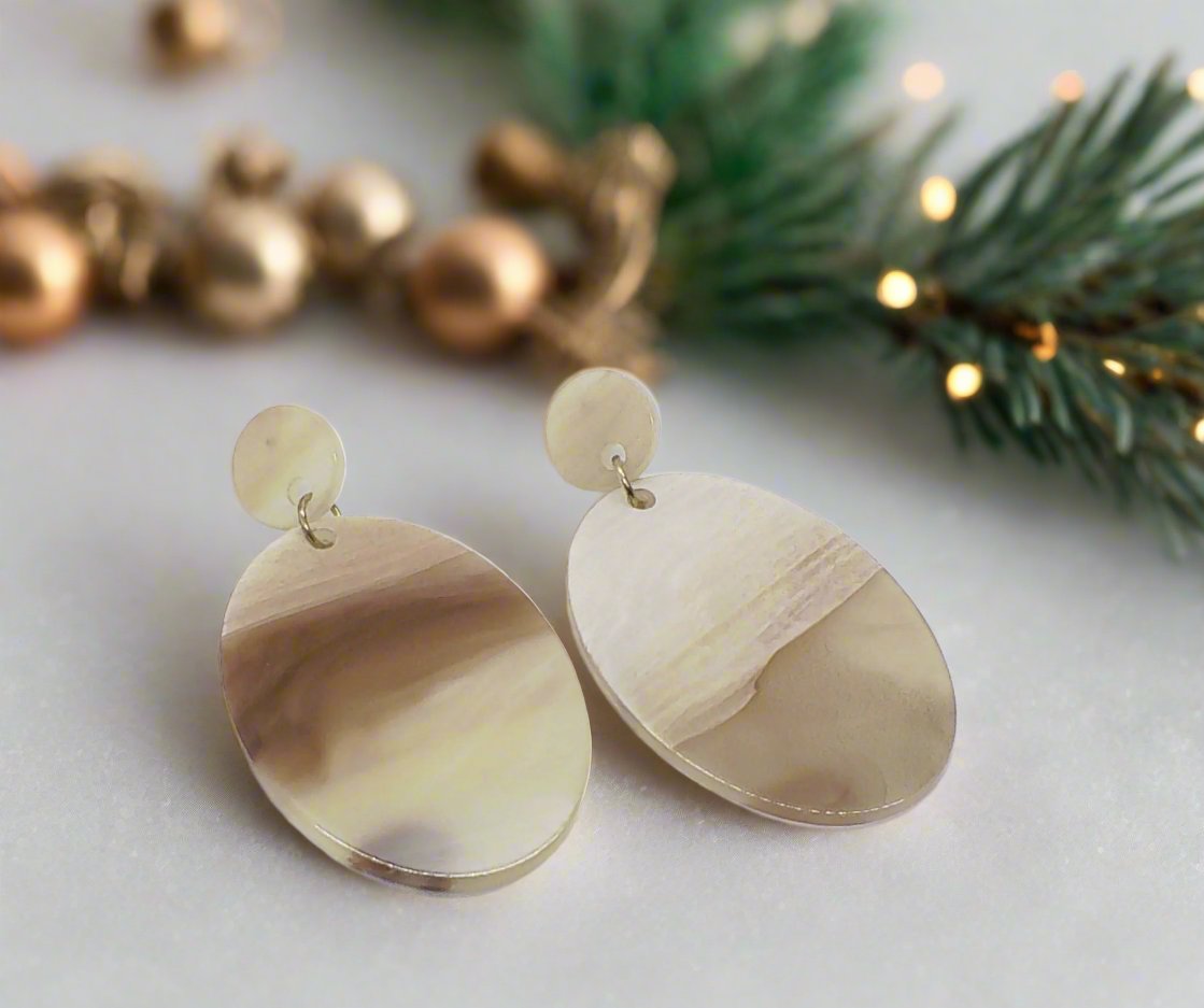 Marvelous Marble Finish Earrings