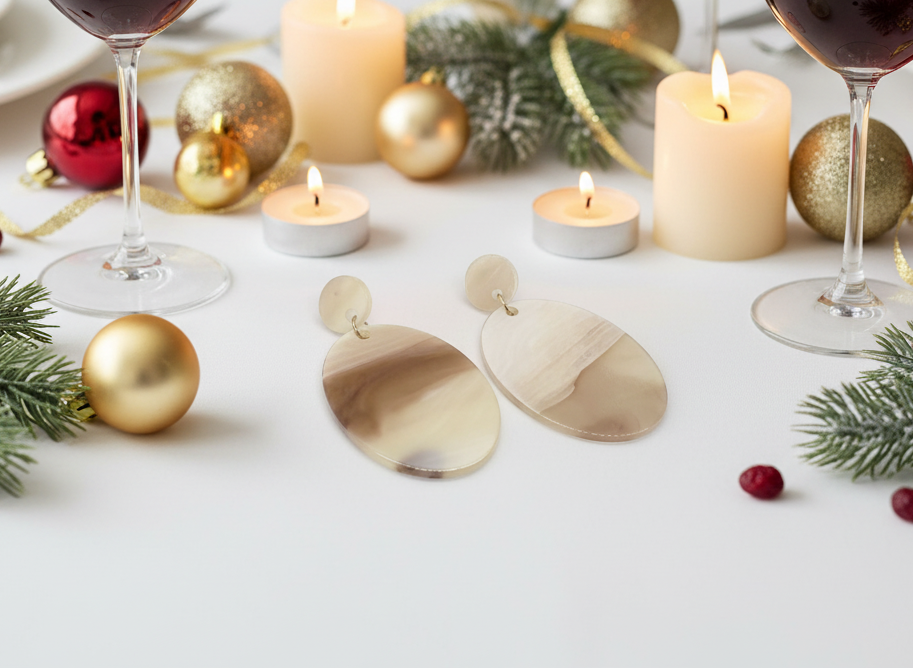 Marvelous Marble Finish Earrings