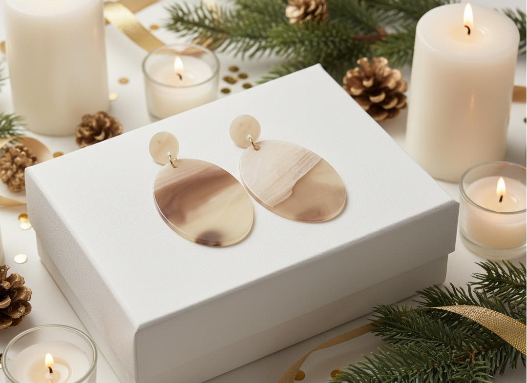 Marvelous Marble Finish Earrings