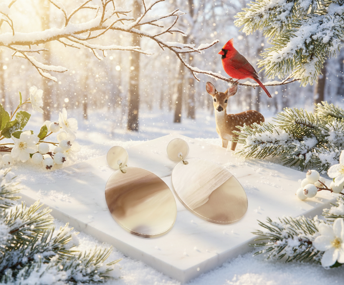 Marvelous Marble Finish Earrings