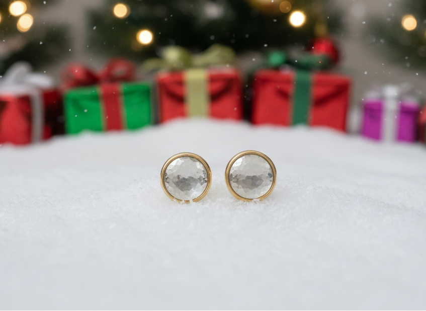 Lovely Stud Hammered Earrings