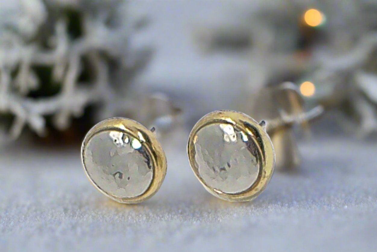 Lovely Stud Hammered Earrings