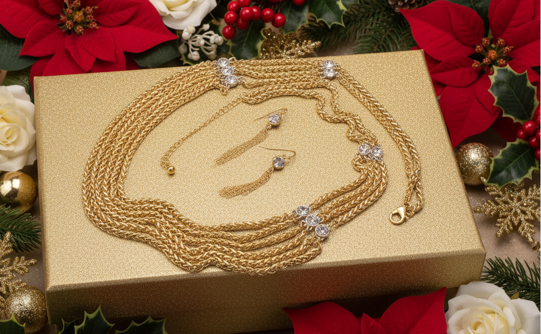 Multi Foxtail Chain Necklace Set