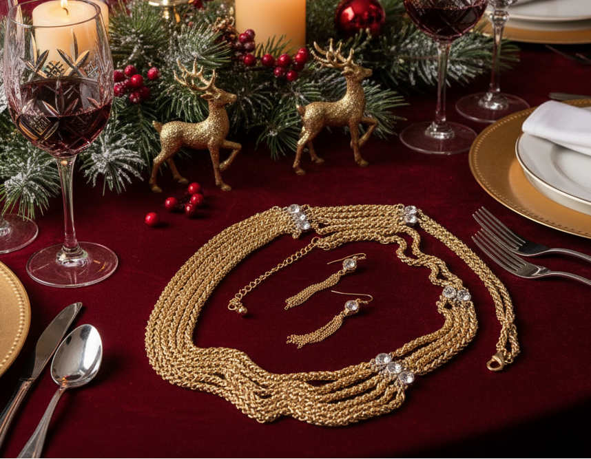 Multi Foxtail Chain Necklace Set