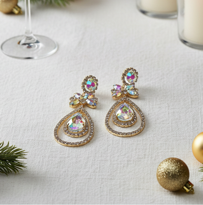 Stunning Tear Drop Stone Earrings