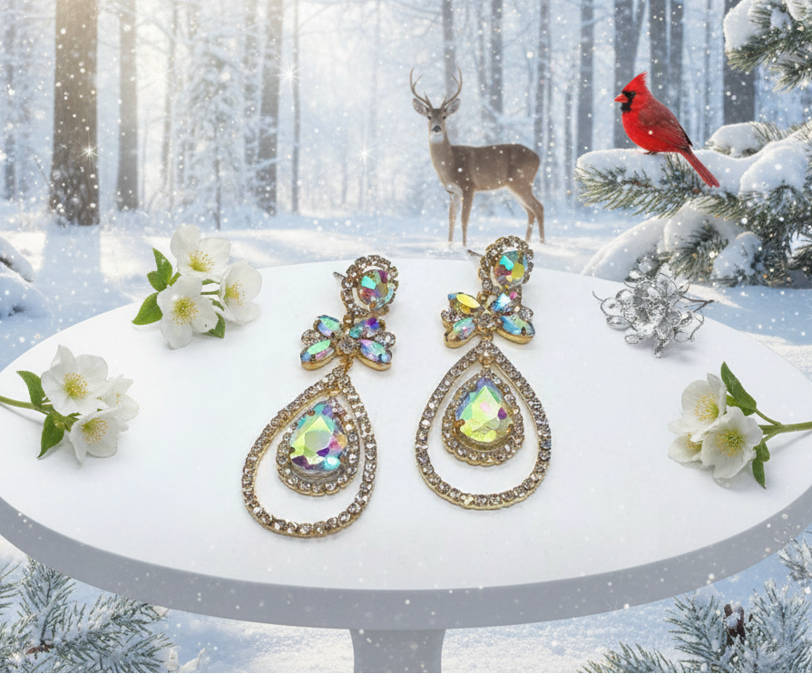 Stunning Tear Drop Stone Earrings