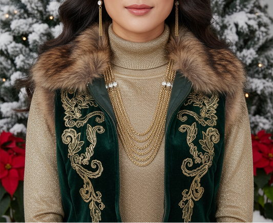 Multi Foxtail Chain Necklace Set