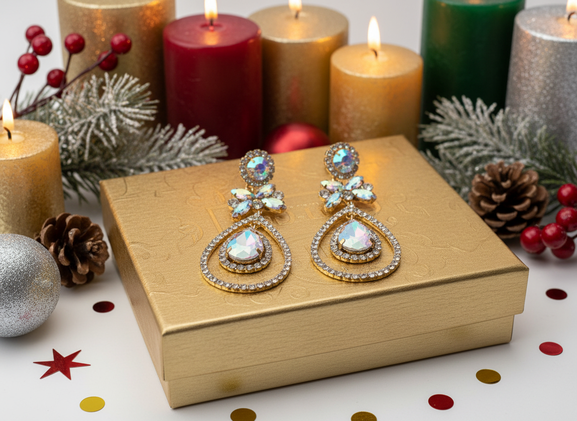 Stunning Tear Drop Stone Earrings