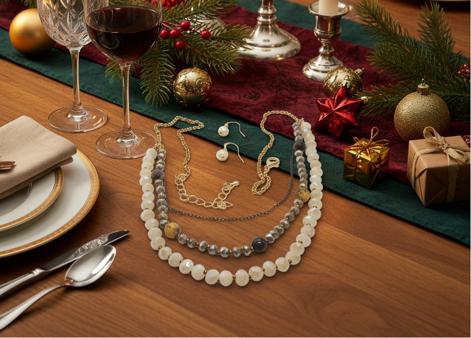 Three Layer Bib Necklace Set