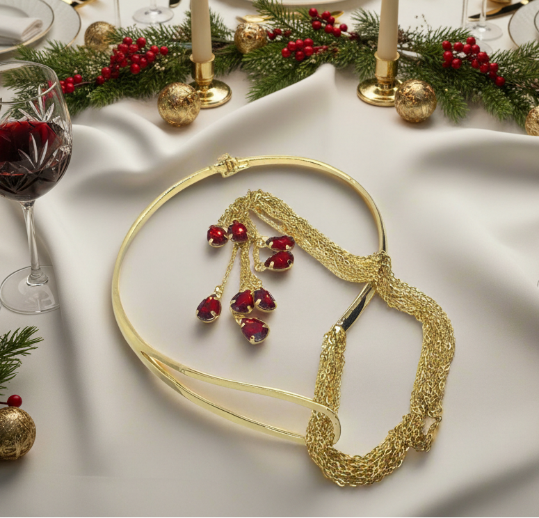 Lovely Multi Chain Fringe Choker