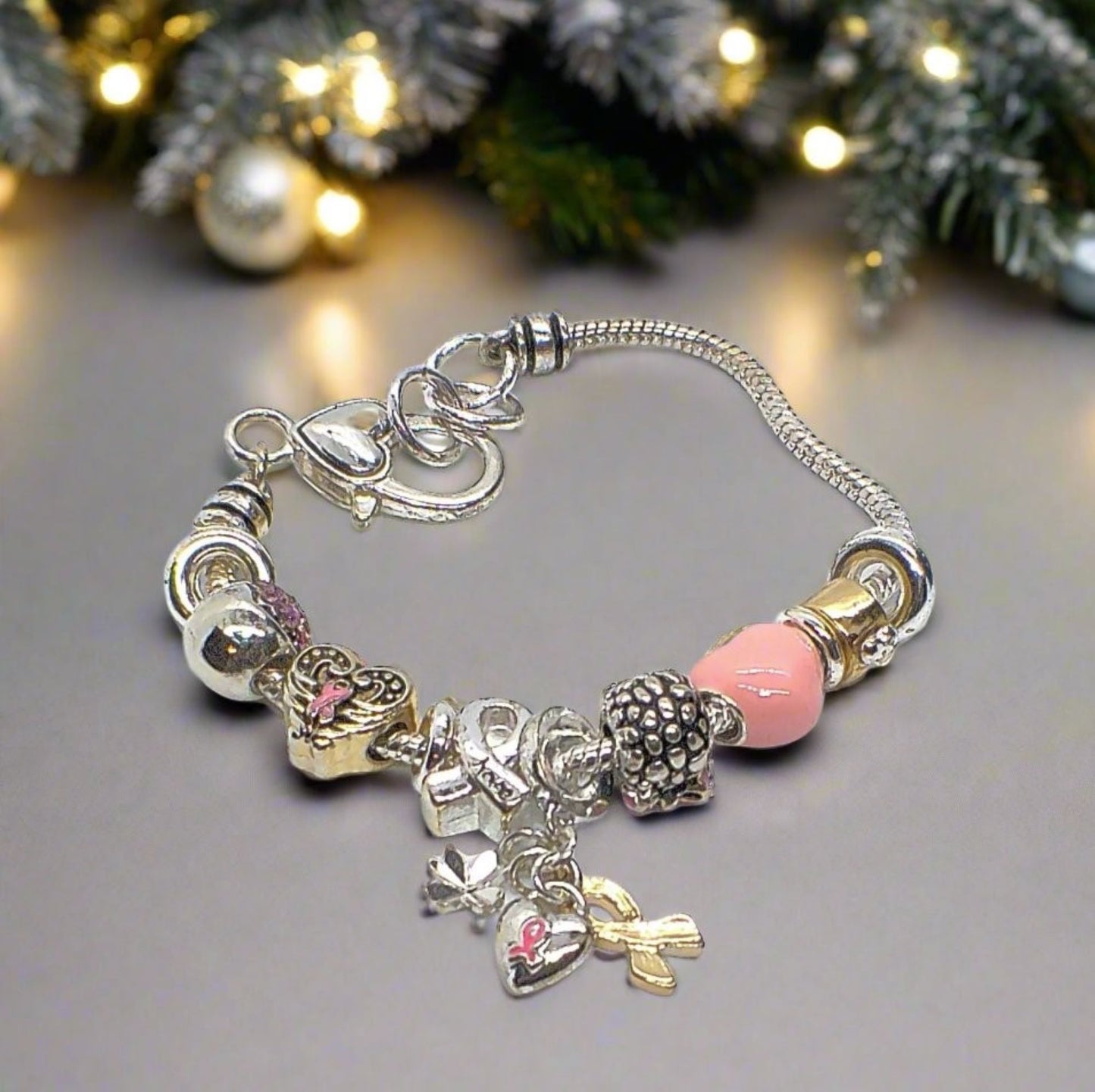 Lovely "Pink Ribbon and Hope" Bracelet