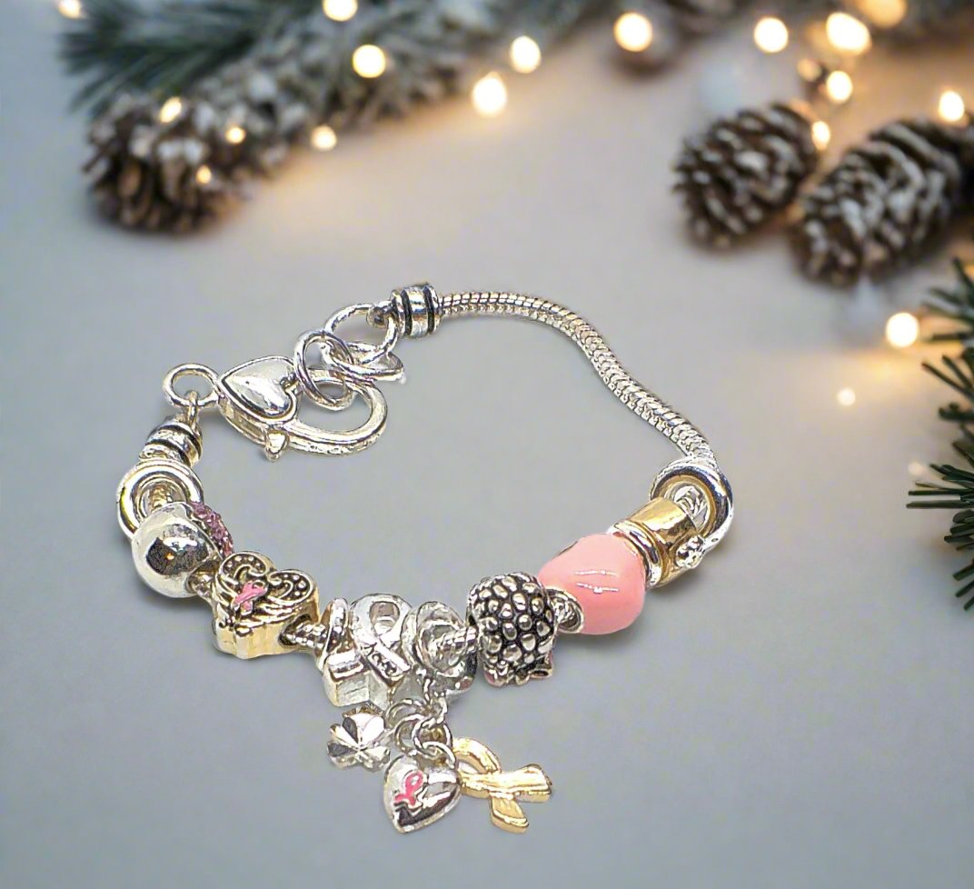 Lovely "Pink Ribbon and Hope" Bracelet