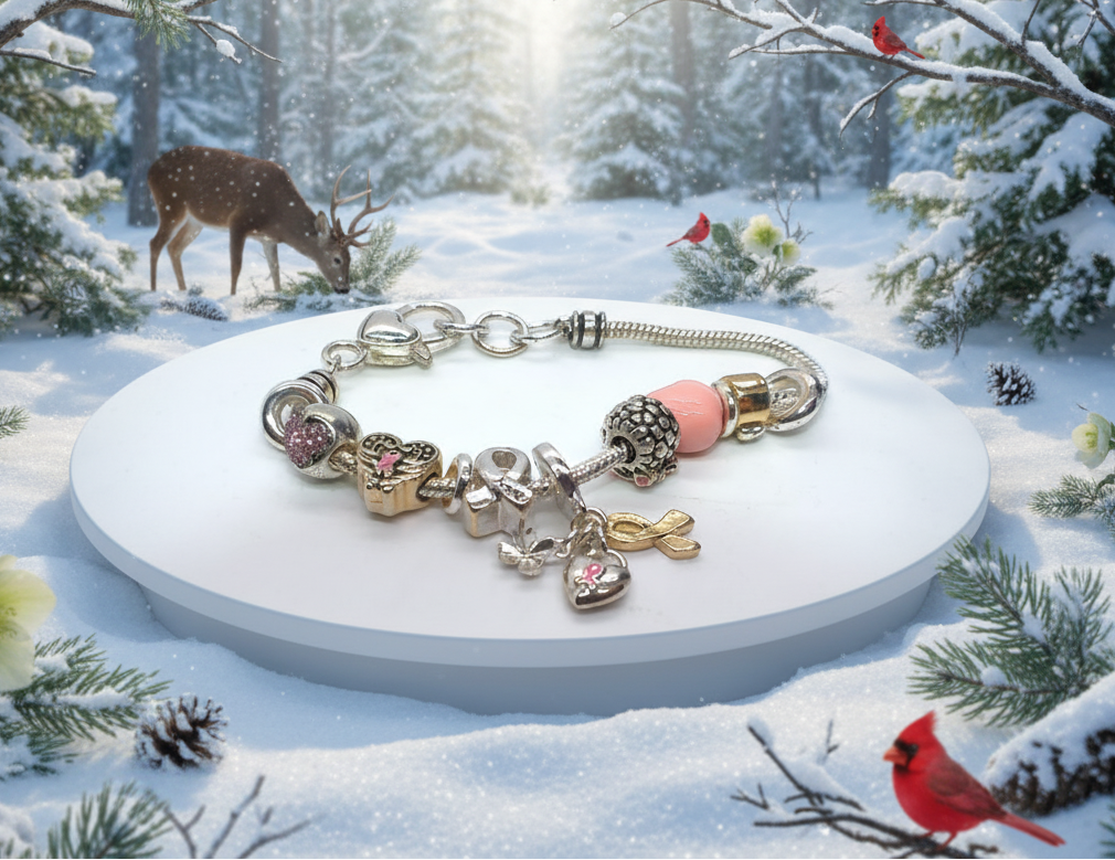 Lovely "Pink Ribbon and Hope" Bracelet