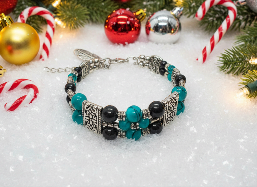 Gorgeous Black and Turquoise Bracelet