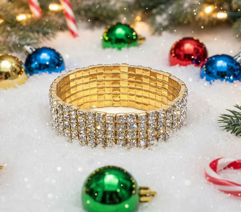 Stunning Gold Rhinestone Bracelet