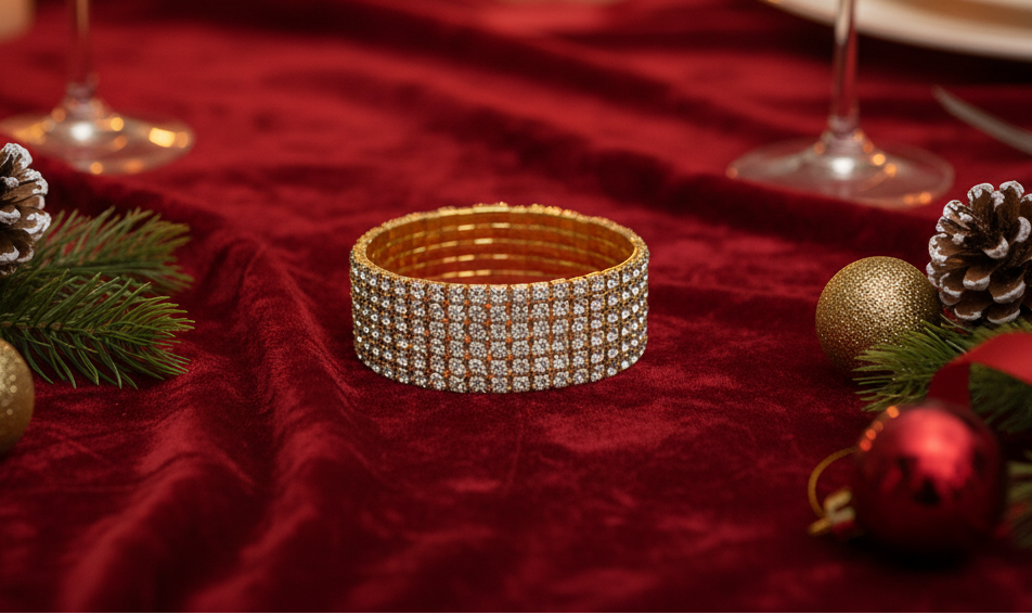 Stunning Gold Rhinestone Bracelet