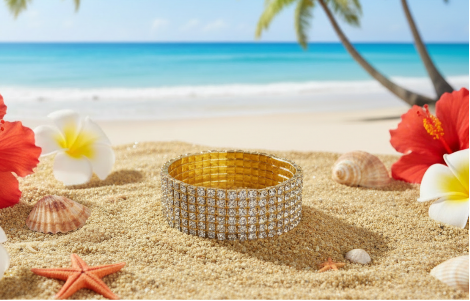 Stunning Gold Rhinestone Bracelet