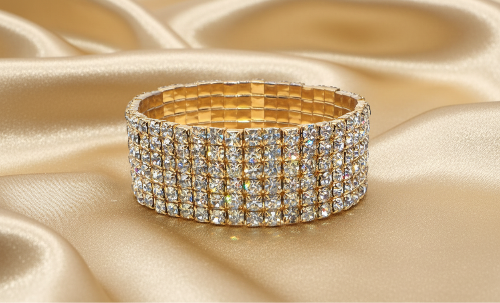 Stunning Gold Rhinestone Bracelet
